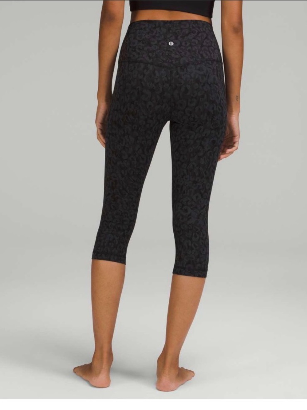 Lululemon Align High-Rise Crop 17" Intertwined Camo Deep Coal Multi Gray